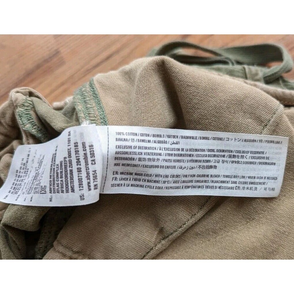 Abercrombie Fitch Shorts Mens 32 Army Y2K Button Drawstring Paratrooper Heavy A4 - Picture 7 of 9